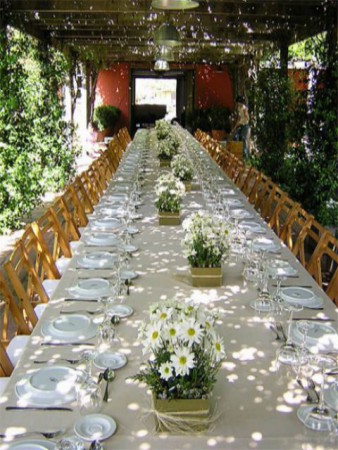 centro de mesa sencillo & bonito con base cuadrada  $70 c/u 